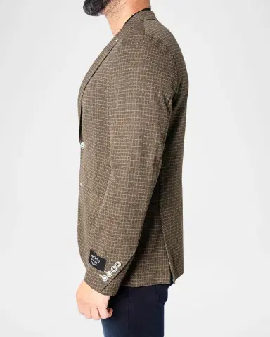 Maceoo Men's Descartes Vortex Grid Check Unconstructed Blazer | Thumbnail 5 Maceoo Men's Descartes Vortex Grid Check Unconstructed Blazer | Thumbnail 5