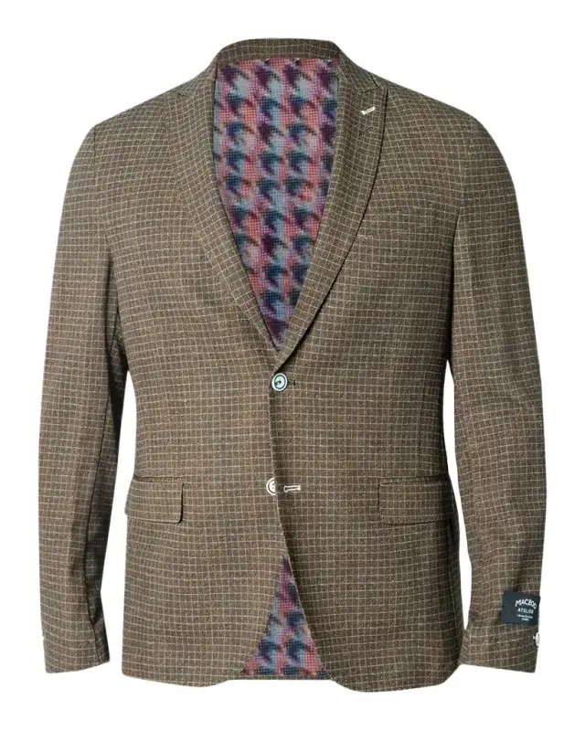 Men 's Descartes Vortex Grid Check Unconstructed Blazer