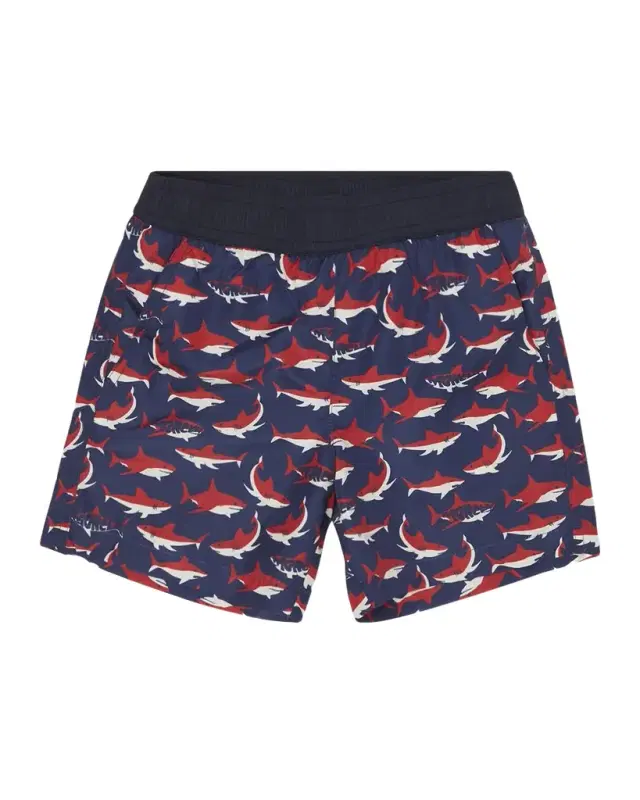 Boy 's Shark-Print Swim Shorts, Size 4-