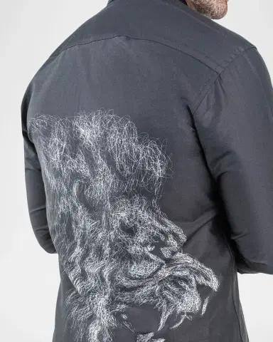 Maceoo Men's Fibonacci Cotton Lion Chalk Sport Shirt | Thumbnail 4 Maceoo Men's Fibonacci Cotton Lion Chalk Sport Shirt | Thumbnail 4