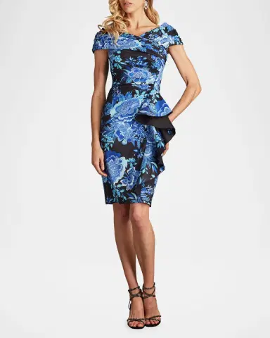 Tadashi Shoji Bodycon Floral-Print Ruffle Dress | Thumbnail 2