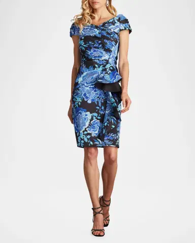 Tadashi Shoji Bodycon Floral-Print Ruffle Dress | Thumbnail 4