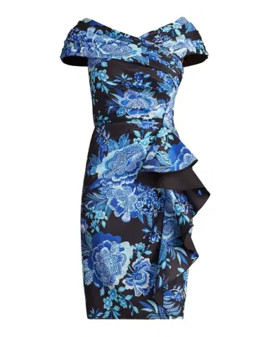Tadashi Shoji Bodycon Floral-Print Ruffle Dress | Thumbnail 1