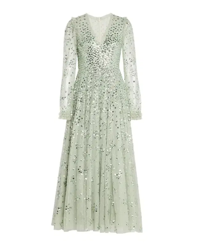Needle & Thread Leila Sequin Dot Tulle Ankle Gown