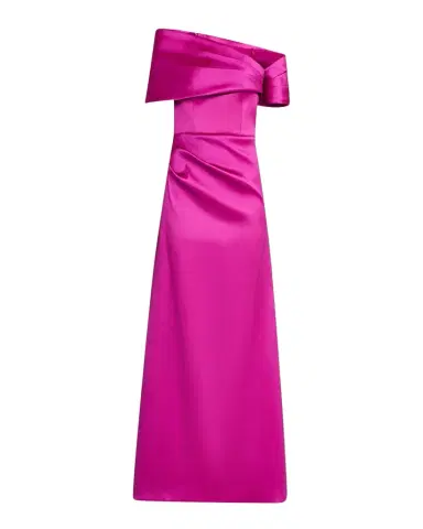 Rickie Freeman for Teri Jon Pleated One-Shoulder Stretch Mikado Gown | Thumbnail 1