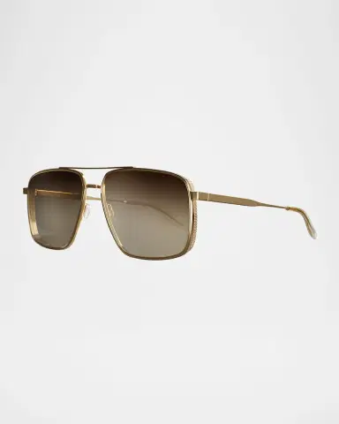 BARTON PERREIRA x 007 Men's Scaramanga Titanium Aviator Sunglasses | Thumbnail 3