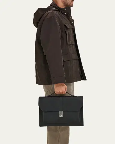 FERRAGAMO Men's Hug Leather Briefcase | Thumbnail 2 FERRAGAMO Men's Hug Leather Briefcase | Thumbnail 2