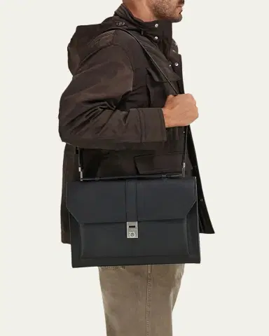 FERRAGAMO Men's Hug Leather Briefcase | Thumbnail 3 FERRAGAMO Men's Hug Leather Briefcase | Thumbnail 3