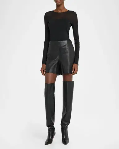 Amina Muaddi 80mm Jamie Leather Thigh-High Boots | Thumbnail 3 Amina Muaddi 80mm Jamie Leather Thigh-High Boots | Thumbnail 3