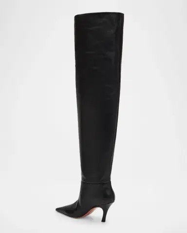 Amina Muaddi 80mm Jamie Leather Thigh-High Boots | Thumbnail 4 Amina Muaddi 80mm Jamie Leather Thigh-High Boots | Thumbnail 4