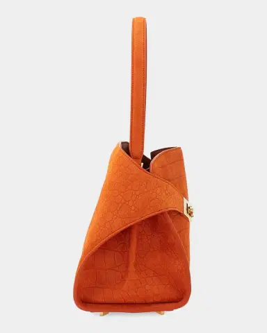 Ferragamo Hug Soft Suede Alligator-Effect Shoulder Bag | Thumbnail 5 Ferragamo Hug Soft Suede Alligator-Effect Shoulder Bag | Thumbnail 5