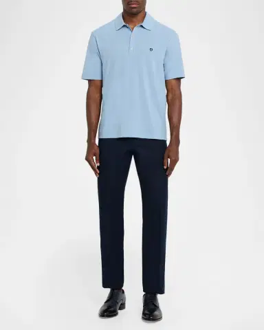 Ferragamo Men's Cotton Embroidered-Gancio Polo Shirt | Thumbnail 2