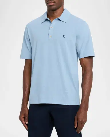 Ferragamo Men's Cotton Embroidered-Gancio Polo Shirt | Thumbnail 4