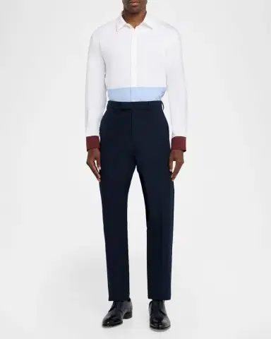 Ferragamo Men's Color-Block Cotton and Nylon Stretch Sport Shirt | Thumbnail 2 Ferragamo Men's Color-Block Cotton and Nylon Stretch Sport Shirt | Thumbnail 2