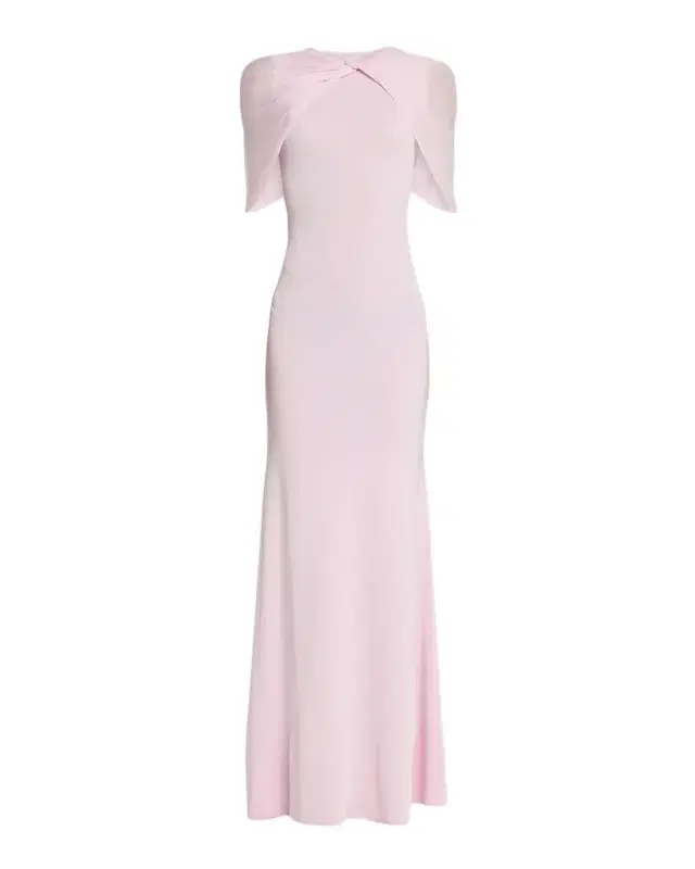 Roland Mouret Twist Draped Shawl Mermaid Gown