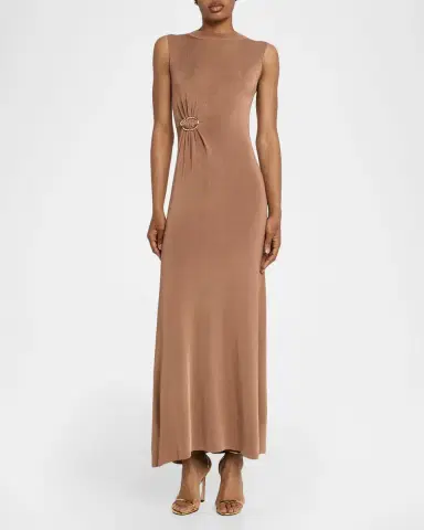 Roland Mouret Sleeveless Gathered-Waist Viscose Knit Maxi Dress | Thumbnail 2 Roland Mouret Sleeveless Gathered-Waist Viscose Knit Maxi Dress | Thumbnail 2