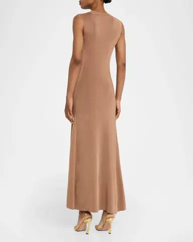 Roland Mouret Sleeveless Gathered-Waist Viscose Knit Maxi Dress | Thumbnail 3 Roland Mouret Sleeveless Gathered-Waist Viscose Knit Maxi Dress | Thumbnail 3