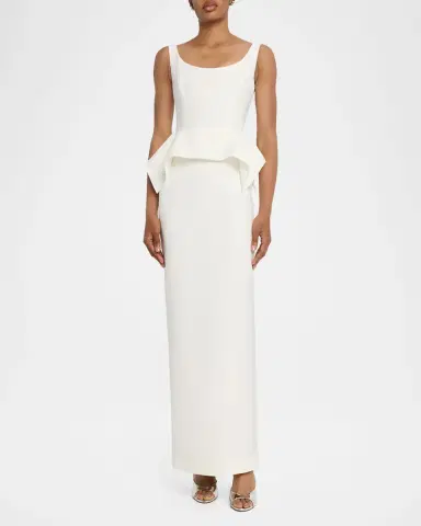 Roland Mouret Wide-Neck Peplum Column Gown | Thumbnail 2
