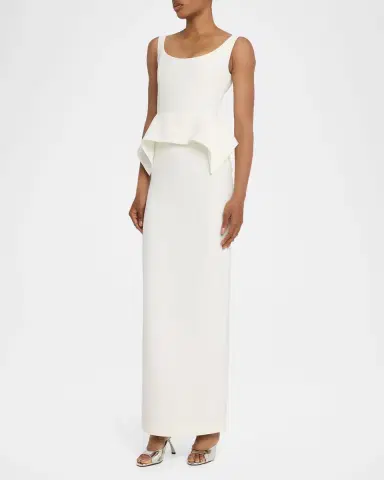 Roland Mouret Wide-Neck Peplum Column Gown | Thumbnail 4