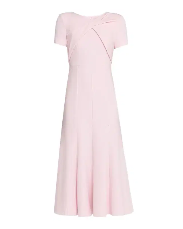 Roland Mouret Twist Draped Short-Sleeve Midi Dress