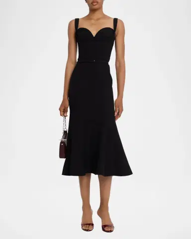 Roland Mouret Sleeveless Belted Fit-And-Flare Midi Dress | Thumbnail 2