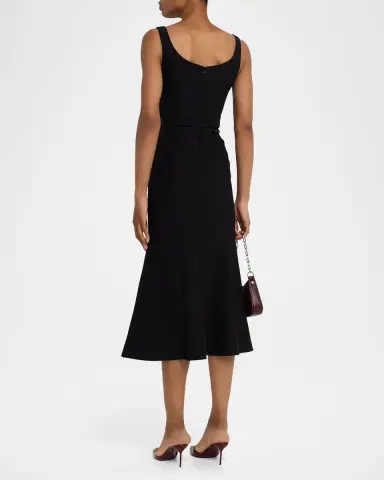 Roland Mouret Sleeveless Belted Fit-And-Flare Midi Dress | Thumbnail 3