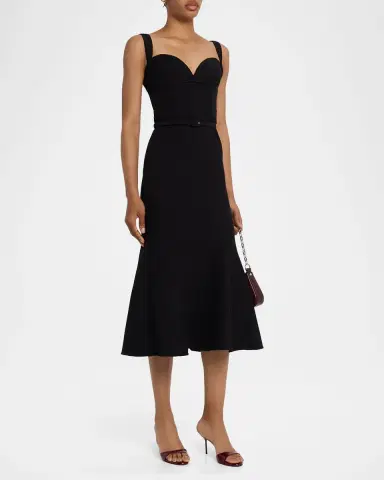 Roland Mouret Sleeveless Belted Fit-And-Flare Midi Dress | Thumbnail 4