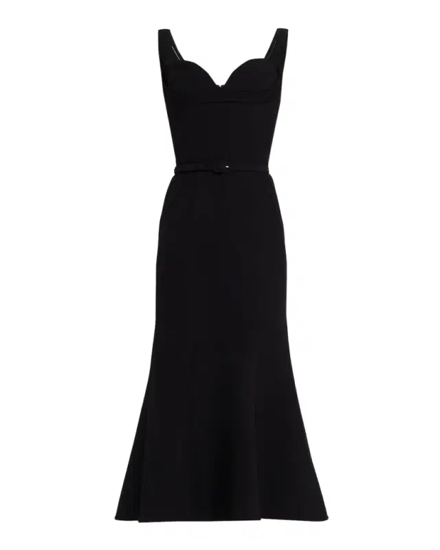 Roland Mouret Sleeveless Belted Fit-And-Flare Midi Dress