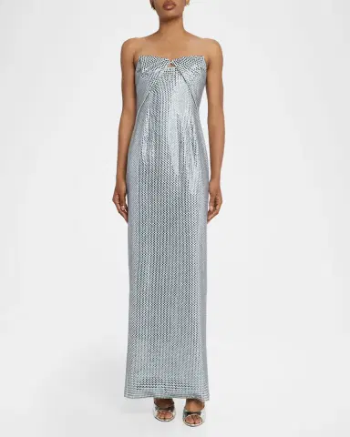 Roland Mouret Origami Bustier Diamante Column Gown | Thumbnail 2 Roland Mouret Origami Bustier Diamante Column Gown | Thumbnail 2