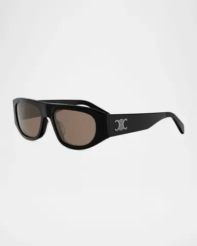 Celine Men's Triomphe Rectangular Acetate Sunglasses | Thumbnail 8 Celine Men's Triomphe Rectangular Acetate Sunglasses | Thumbnail 8