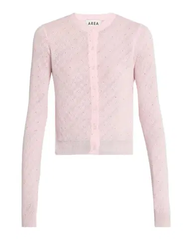AREA Embellished Girly Flower Pointelle Knit Cardigan | Thumbnail 1 AREA Embellished Girly Flower Pointelle Knit Cardigan | Thumbnail 1