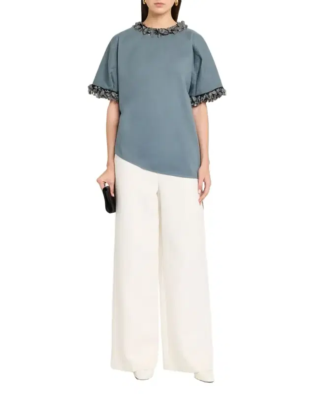 Burro Embellished Short-Sleeve Oversized Top