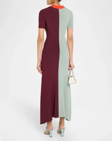 Christopher John Rogers Bowling Colorblock Knit Midi Polo Dress | Thumbnail 3 Christopher John Rogers Bowling Colorblock Knit Midi Polo Dress | Thumbnail 3