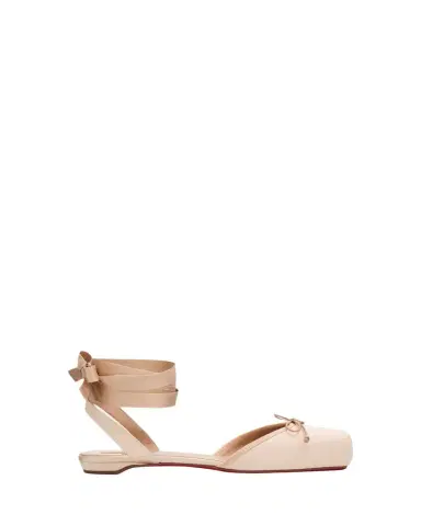 Christian Louboutin Cassia Satin Lace-Up Ballerina Flats | Thumbnail 1 Christian Louboutin Cassia Satin Lace-Up Ballerina Flats | Thumbnail 1