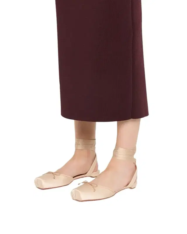 Christian Louboutin Cassia Satin Lace-Up Ballerina Flats