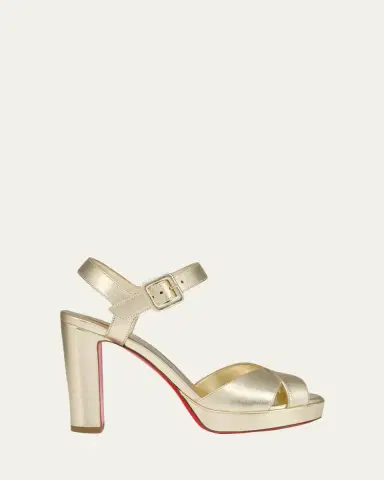 Christian Louboutin 100mm Cora Metallic Nappa Leather Platform Sandals | Thumbnail 4 Christian Louboutin 100mm Cora Metallic Nappa Leather Platform Sandals | Thumbnail 4
