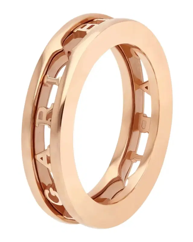 B. Zero1 Rose Gold 1-Band Logo Ring, EU 52 / US 6