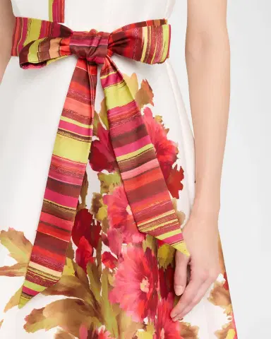 BADGLEY MISCHKA Sleeveless Floral-Print Mikado Midi Dress | Thumbnail 5