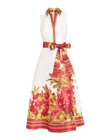 BADGLEY MISCHKA Sleeveless Floral-Print Mikado Midi Dress | Thumbnail 1