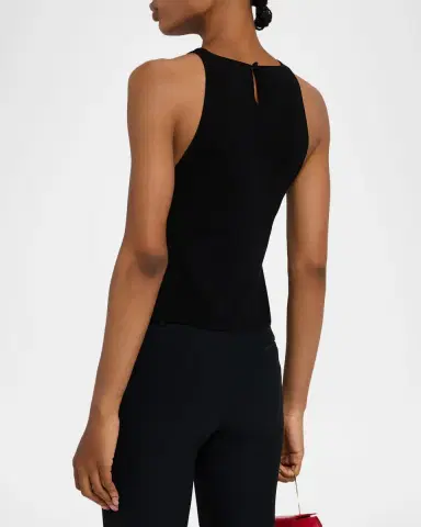 Carolina Herrera Cotton Knit Halter Tank Top | Thumbnail 2