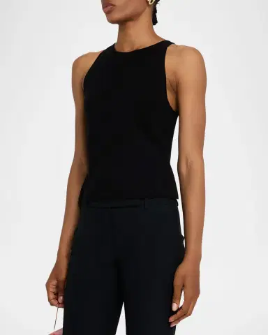Carolina Herrera Cotton Knit Halter Tank Top | Thumbnail 3