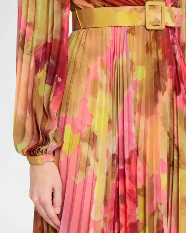 BADGLEY MISCHKA Pleated Floral-Print Georgette Midi Dress | Thumbnail 5 BADGLEY MISCHKA Pleated Floral-Print Georgette Midi Dress | Thumbnail 5