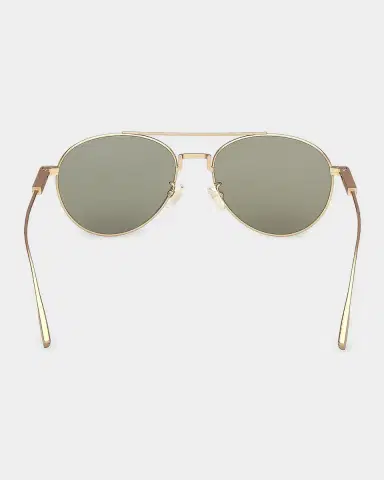 Zegna Men's Double-Bridge Titanium Round Sunglasses | Thumbnail 3 Zegna Men's Double-Bridge Titanium Round Sunglasses | Thumbnail 3