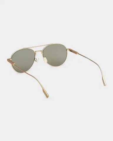 Zegna Men's Double-Bridge Titanium Round Sunglasses | Thumbnail 4 Zegna Men's Double-Bridge Titanium Round Sunglasses | Thumbnail 4