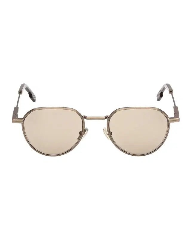 ZEGNA Men 's Metal Round Sunglasses