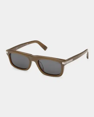 Zegna Men's Acetate Rectangle Sunglasses | Thumbnail 2 Zegna Men's Acetate Rectangle Sunglasses | Thumbnail 2