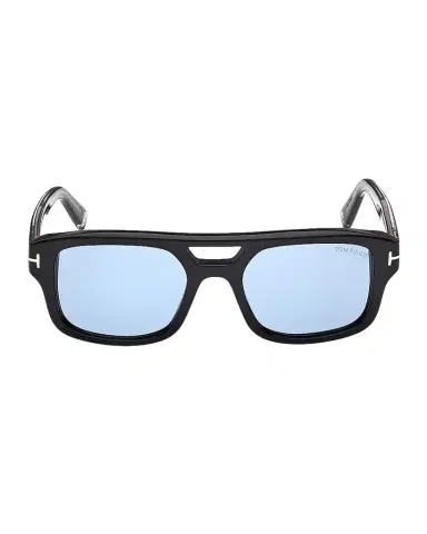 Tom Ford Men's Icon Double-Bridge Acetate Rectangle Sunglasses | Thumbnail 1 Tom Ford Men's Icon Double-Bridge Acetate Rectangle Sunglasses | Thumbnail 1