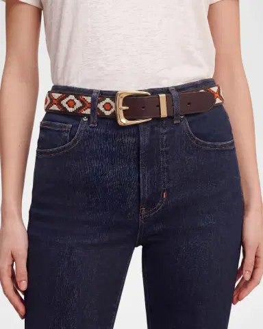 Veronica Beard Arch Beaded Leather Belt | Thumbnail 2 Veronica Beard Arch Beaded Leather Belt | Thumbnail 2