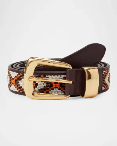 Veronica Beard Arch Beaded Leather Belt | Thumbnail 3 Veronica Beard Arch Beaded Leather Belt | Thumbnail 3