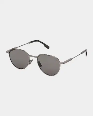 Zegna Men's Metal Round Sunglasses | Thumbnail 4